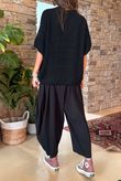 Made in Italy Big Softie Cap Sleeve Knit Top Black